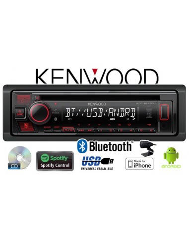 Kenwood KDC-BT430U MP3 Bluetooth WMA WAV USB AUX 1-DIN FLAC Autoradio Freisprecheinrichtung Einbauset Toyota Aygo Citroen C1 Peugeot 107 