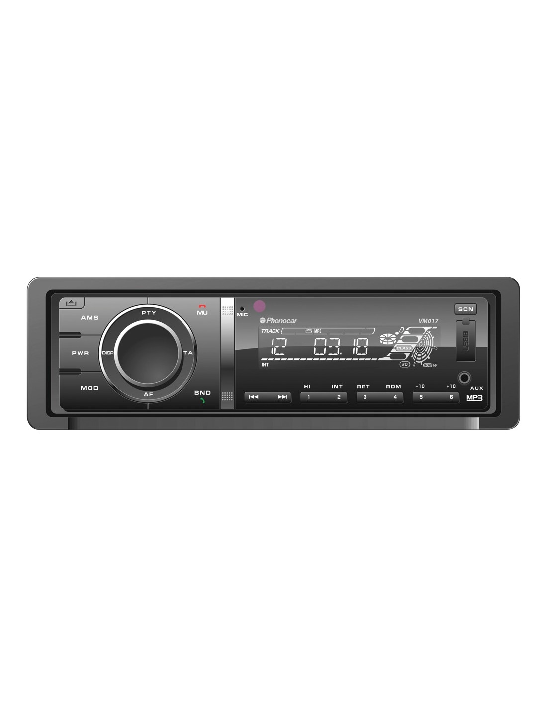 PHONOCAR VM017 Autoradio con lettore CD-USB-SD-MP3 Bluetooth Player Receiver ITA